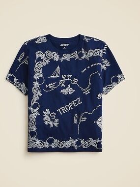 J. Crew Navy Graphic Map Tee